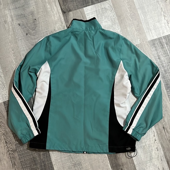 SJB Active light weight full zip jacket women's teal/white size Petite Small - Picture 7 of 8